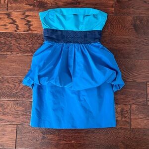 mens blue dress pants outfit Strapless Corset Gown – BCBGMAXAZRIA